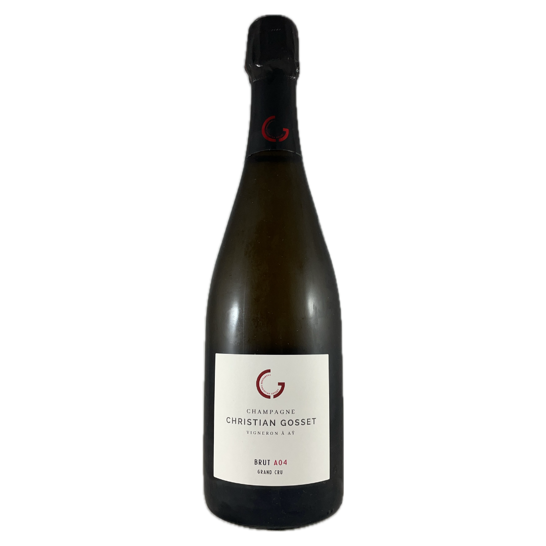 Champagneflaske på hvid baggrund, Champagne Christian Gosset Brut A03 Grand Cru