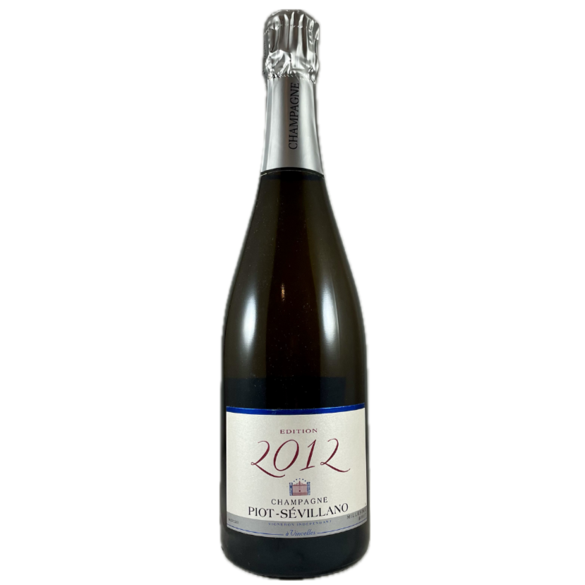 Champagne flaske på hvid baggrund, Champagne Piot-Sévillano, Edition 2012