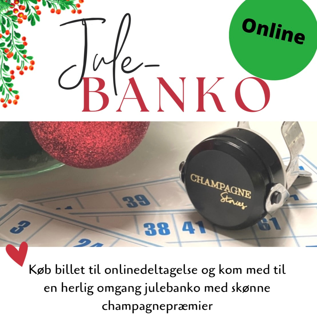 Champagne-Julebanko 12. december // Online