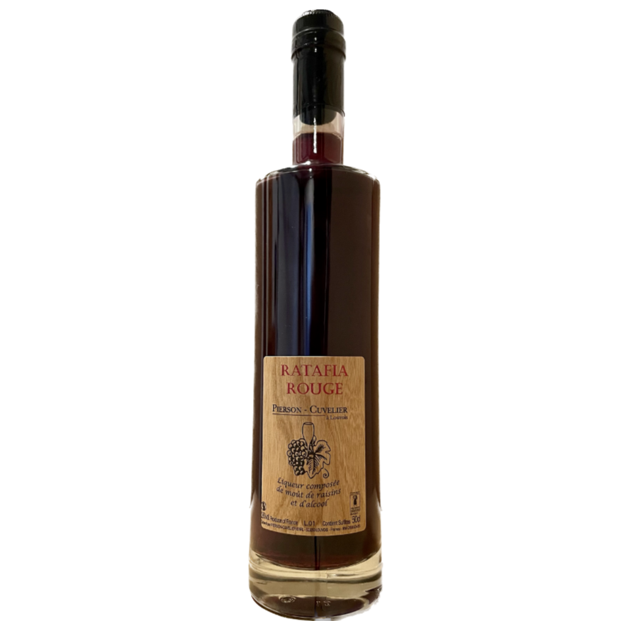 1 flaske Ratafia Rouge, likør, fra Champagne Pierson-Cuvelier, Ratafia Rouge, hvid baggrund